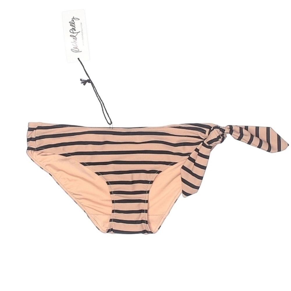 Rachel Pally Tan Black Bikini Striped‎ Bottom New